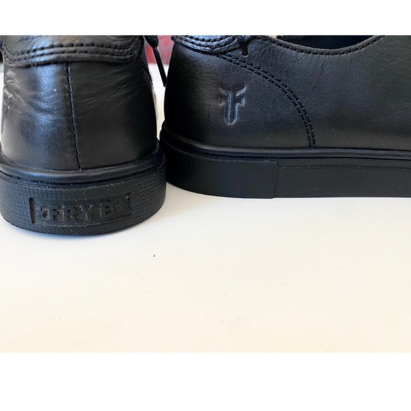 Frye Gemma all-black leather sneakers. - Picture 2 of 7
